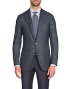 Men's Two-tone Check Two-button Blazer Jacket