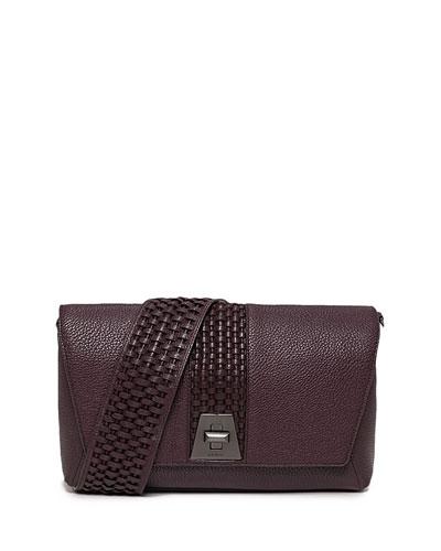 Anouk Massai-braided Flap Day Bag, Burgundy