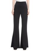 Signature High-waist Satin Flare-leg Pants