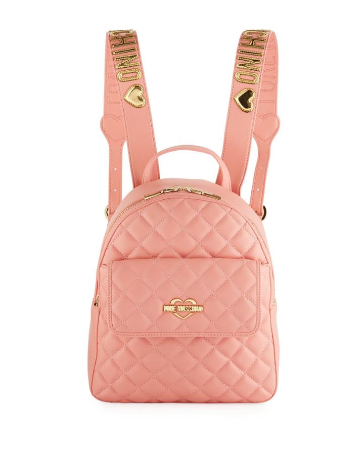 Quilted Logo-strap Backpack