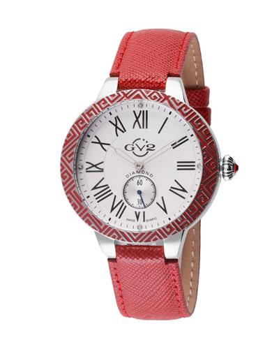 40mm Astor Enamel Watch W/ Leather