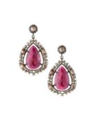 Ruby Teardrop & Diamond Earrings
