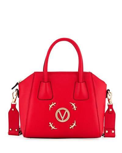 Minmi Pebbled Satchel Bag, Red