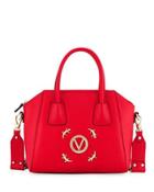 Minmi Pebbled Satchel Bag, Red