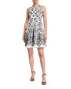 Embroidered Sequin Fit-and-flare