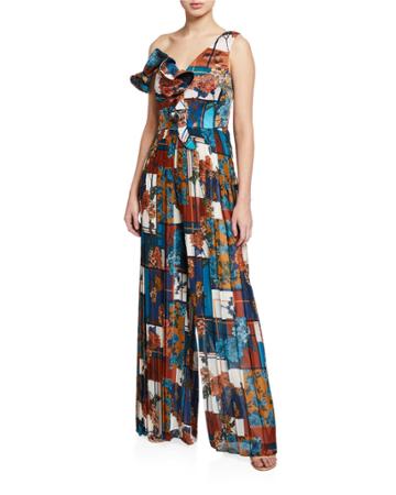 Georgina Sleeveless Pleated Mikado Jumpsuit
