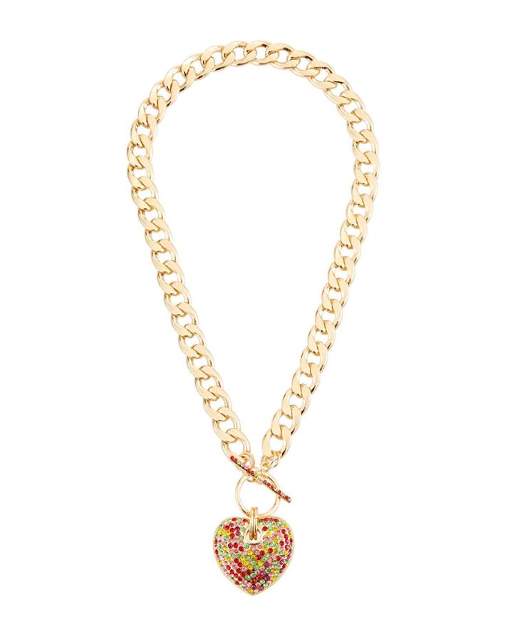 Multicolor Heart Pendant Necklace