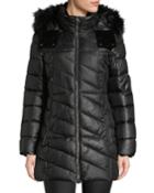 Shirley Velvet-trim Quilted Parka Coat With Faux-fur Hood