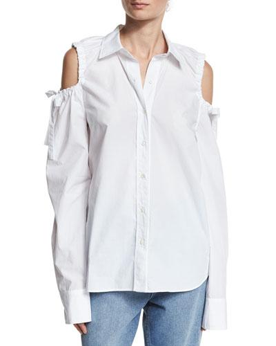 Cold-shoulder Tie-sleeve
