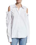 Cold-shoulder Tie-sleeve