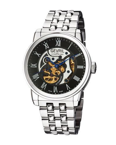 47mm Men's Vanderbilt Automatic Bracelet Watch, Black