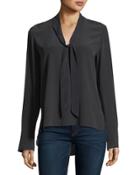 Go Bow Out Silk-blend Blouse