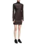 Turtleneck Long-sleeve Paneled