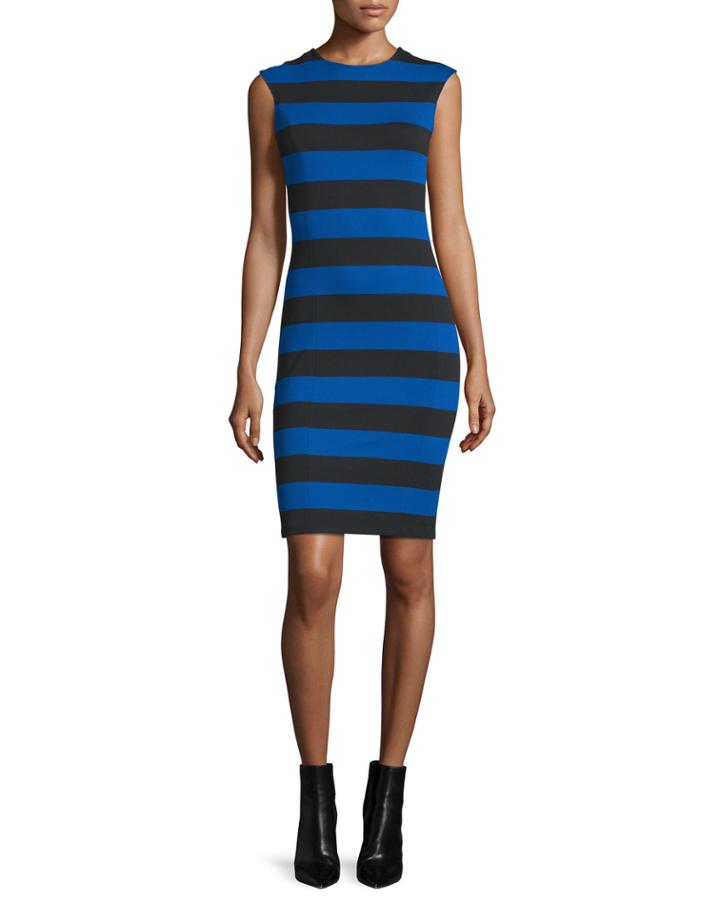 Cap-sleeve Striped