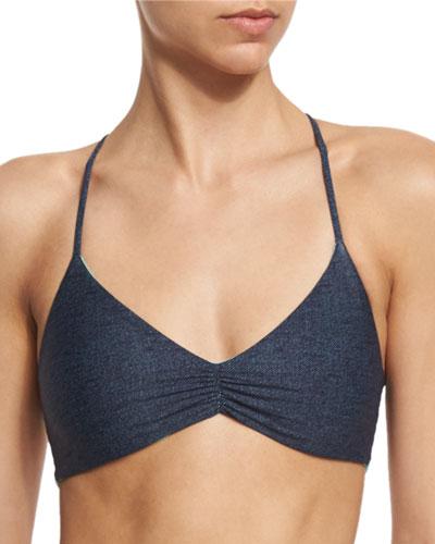 Indian Summer Reversible Strappy Swim Top (available In D Cup), Denim