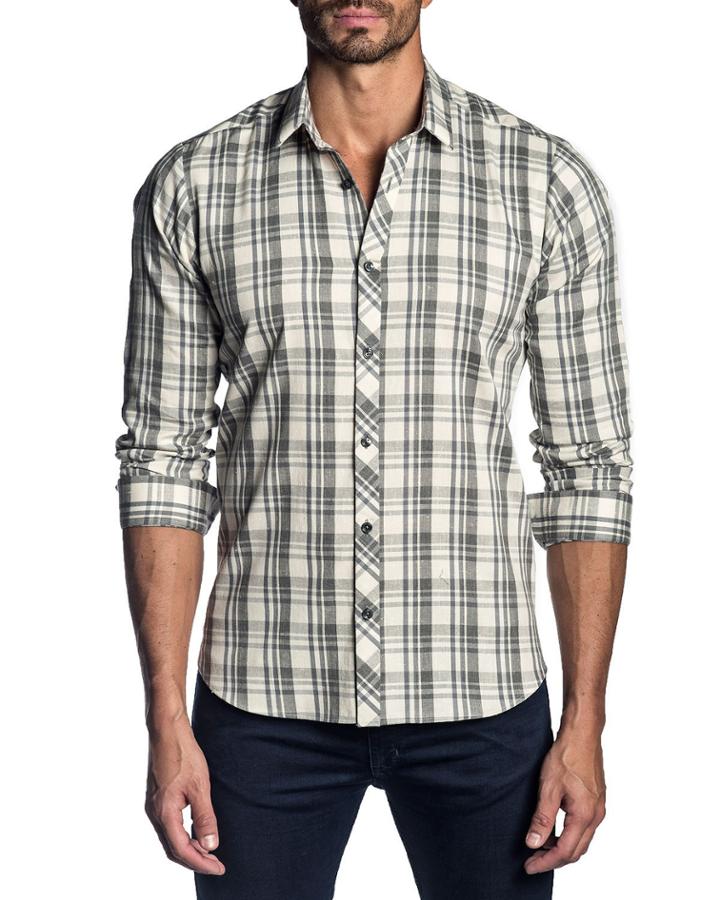 Men's Semi-fitted Plaid Button-down