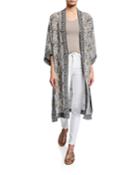 Long Medallion Printed Kimono