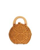Large Circular Straw Top-handle Bag