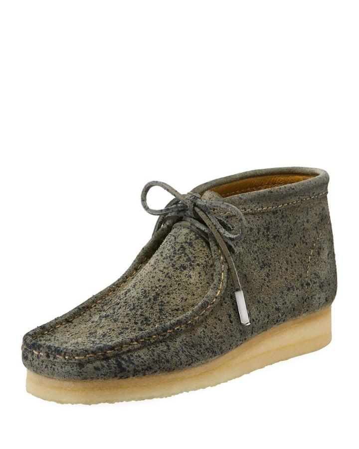 Men's Suede Wallabee/moc Chukka Boot, Gray With Black