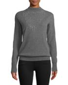 Embellished Mock-neck Cashmere