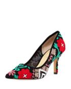 Sandra Mesh Embroidered Pump