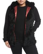 Hooded Rabbit Fur Vest,