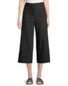Silk-belted Cropped A-line Pants