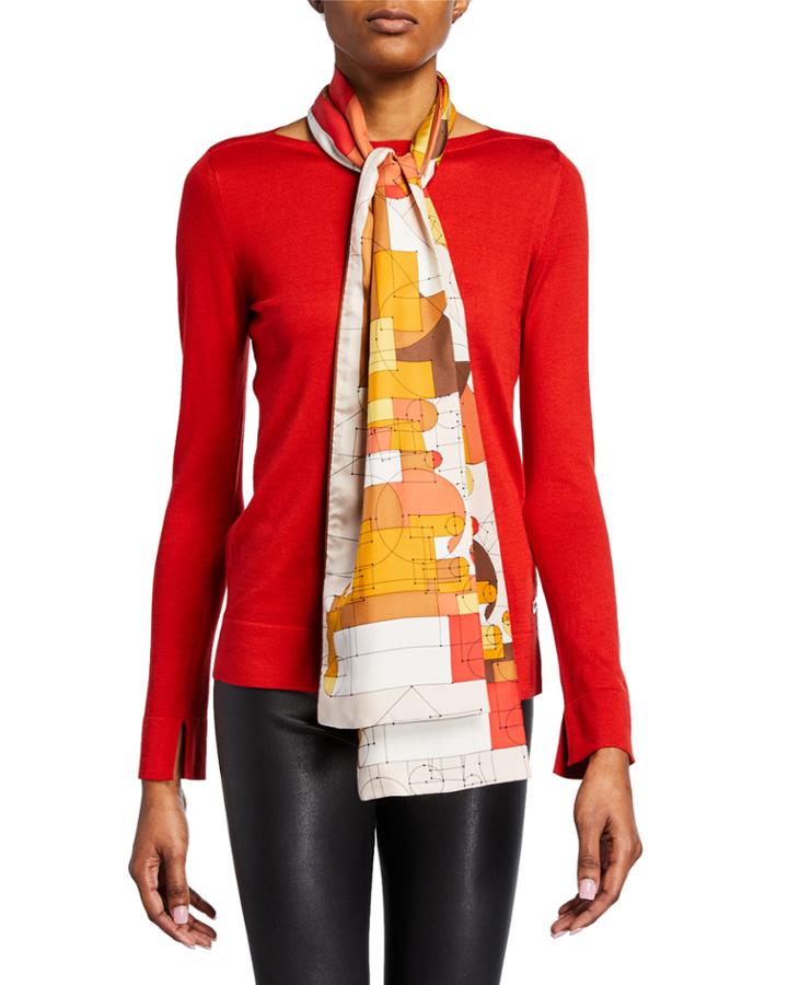 Vented Silk Scarf W/