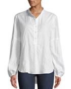 Olivia Silver Strings Button-down Top