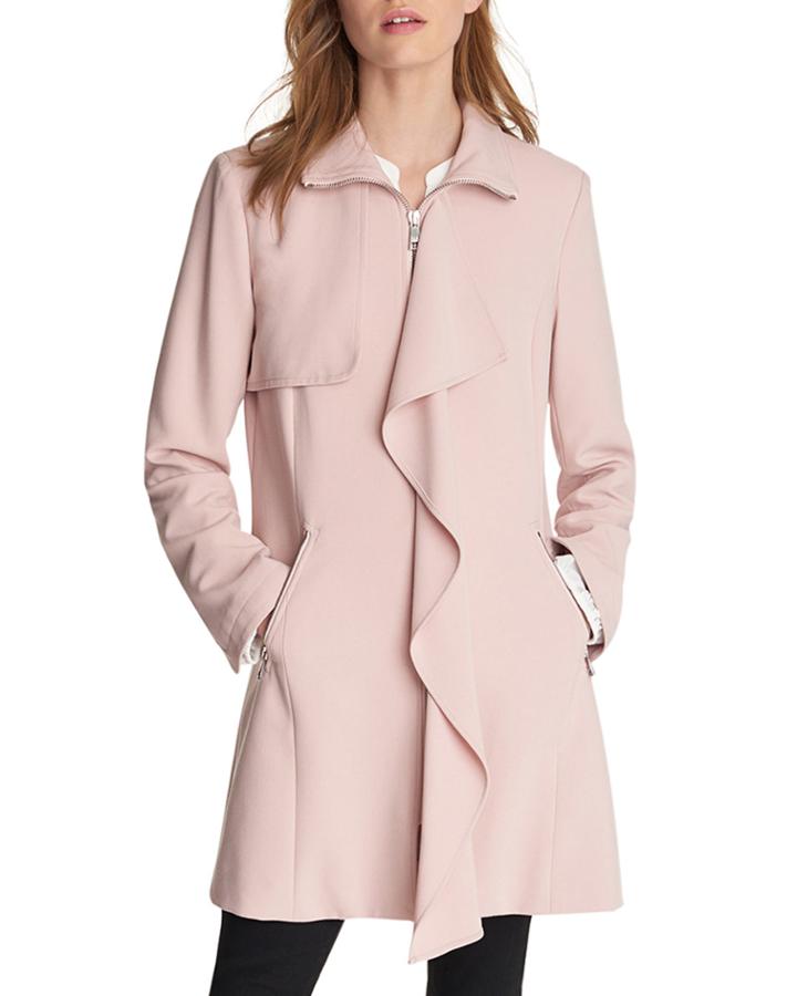 Ruffle-front Topper Coat