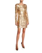 Ava Geometric Sequin Long-sleeve