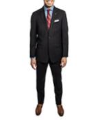 Men's Slim-fit Pinstripe Wool Two-piece Suit With Wide