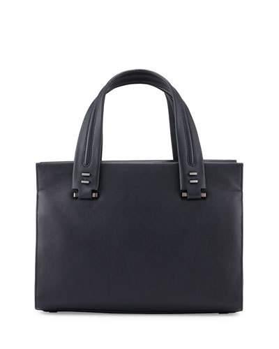 Rampling Medium Leather Satchel Bag, Dusk
