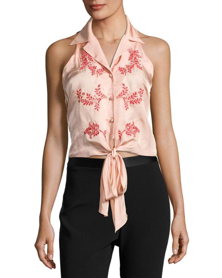 Lola Sleeveless Tie-front Top
