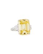 Emerald-cut Canary Yellow Cz Cocktail Ring