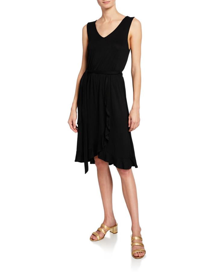 Ruffled Tie-waist Wrap Dress