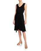 Ruffled Tie-waist Wrap Dress