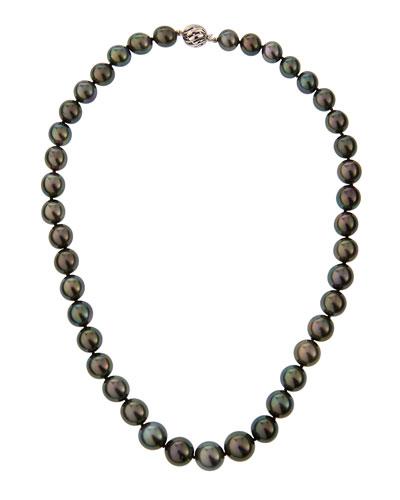 14k Tahitian Black Pearl Necklace,