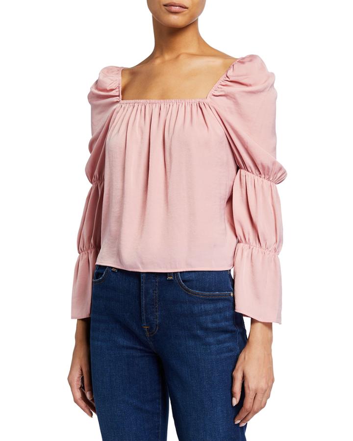 Tiered Long-sleeve Blouse
