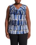 Cowl-neck Printed Jersey Tank,