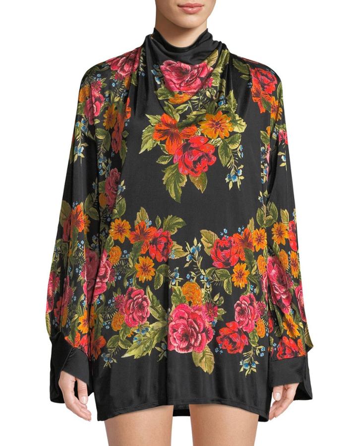 Tie-back Floral-print