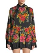 Tie-back Floral-print