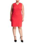 V-neck Pebbled Crepe Midi Dress,