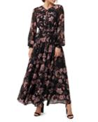 Floral-printed Long-sleeve Smock-waist