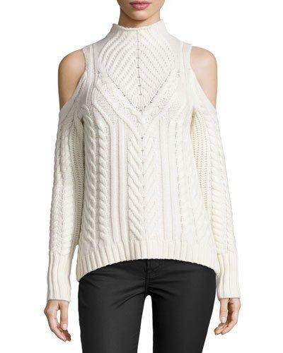 Cashmere Cable-knit Cold-shoulder
