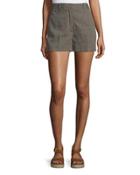 Calila 2 Crunch Wash Linen Shorts, Dark