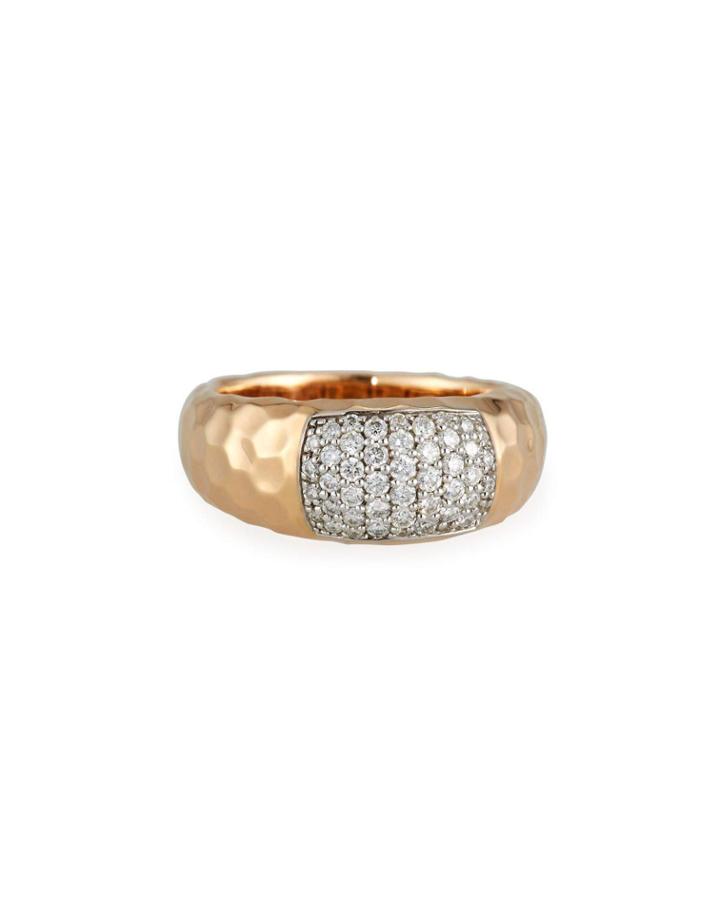 18k Martellato Diamond Ring,