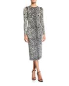 Kate Leopard-print Long-sleeve Wrap Dress