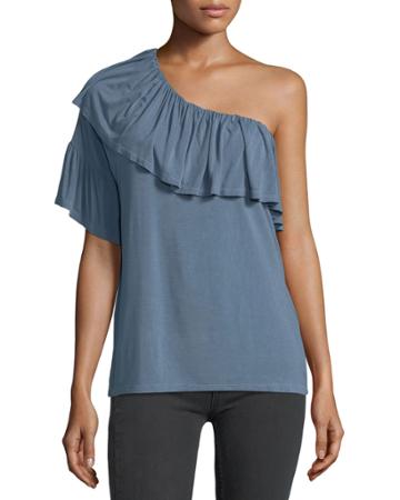 Pax One-shoulder Ruffled Jersey Top