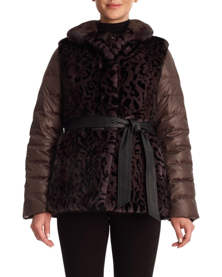 Two-piece Mink Fur Reversible Vest With Down Jacket